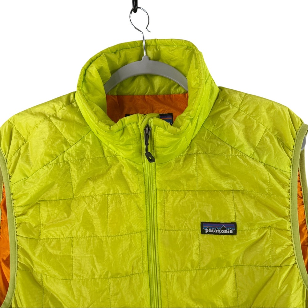 Patagonia Nano Puff Vest Mens Large Lime Yellow Orange Primaloft Puffer 84240 L